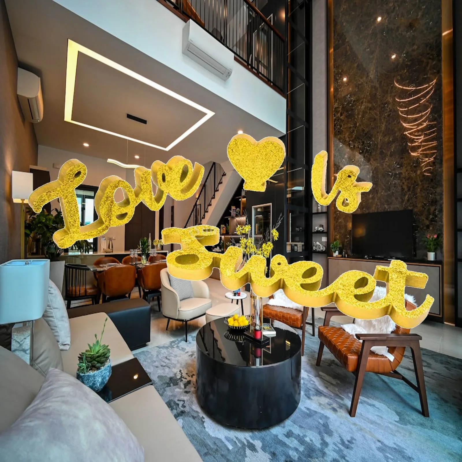 Wooden Letters Love Is Sweet Heart Decoration Romantic Accessory Suitable for Engagement Anniversary Home Gift