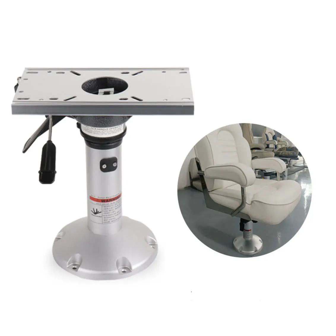 

Marine Grade Aluminum Alloy 360°swivel Seat Base Gas Adjustable for Yacht or Marine Boat Chair