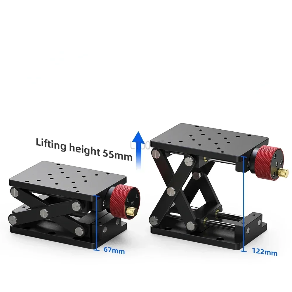 Imagem -03 - Precisão Manual Lab Jack Elevador Z-axis Scissor Óptica Deslizante Plataforma Liga de Alumínio Estágio Linear Novo Alta