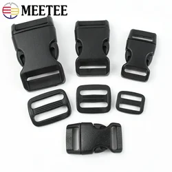 2-10Sets 15/20/25mm Quick Side Release Plastic Buckle Bag Strap Tri-glide Slide Clip Adjust Clasp Dog Collar Hook DIY Repair Kit