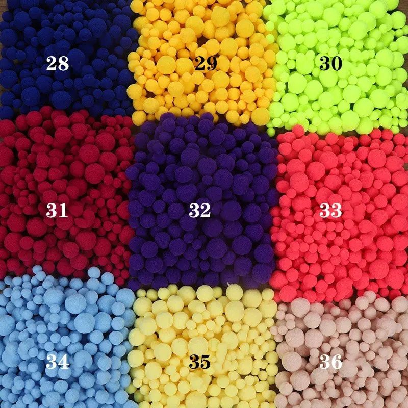 500/2000Pcs Solid Color 8/10/15/20mm Mini Pompoms Crafts Creative Leisure Pompom for Manual Make,Keychains, Wholesale, Christmas