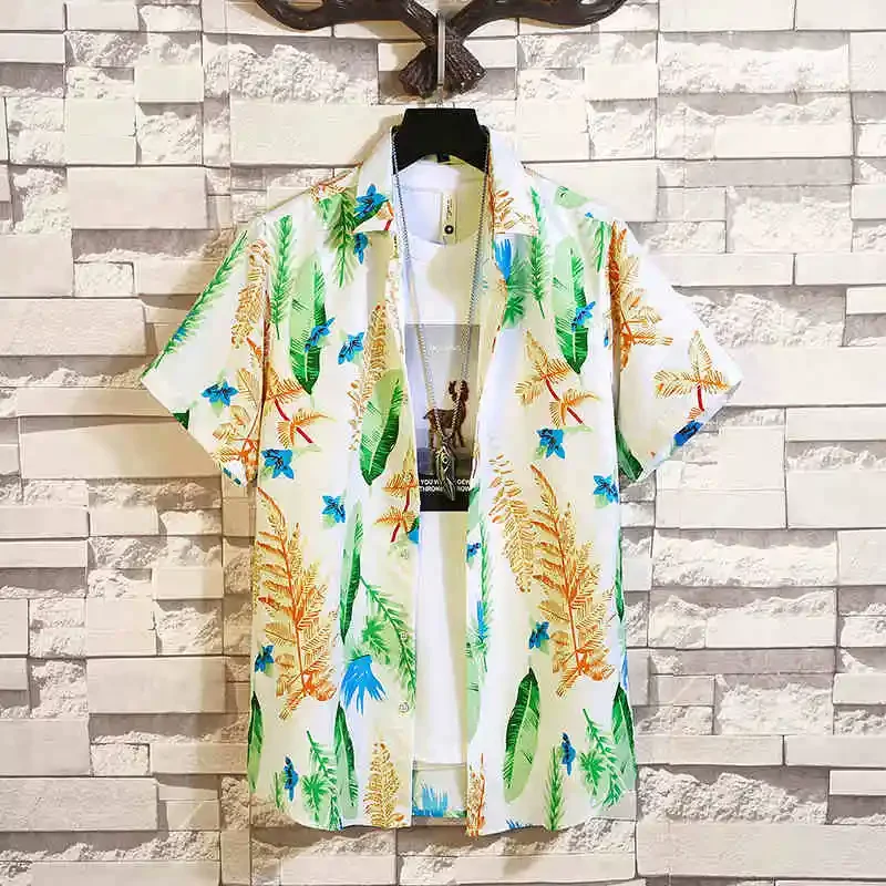 

Гавайские рубашки: летние повседневные топы с коротким рукавом в стиле Харадзюку, с узорами Y2K, женская одежда, винтажные блузки с цветочным принтом