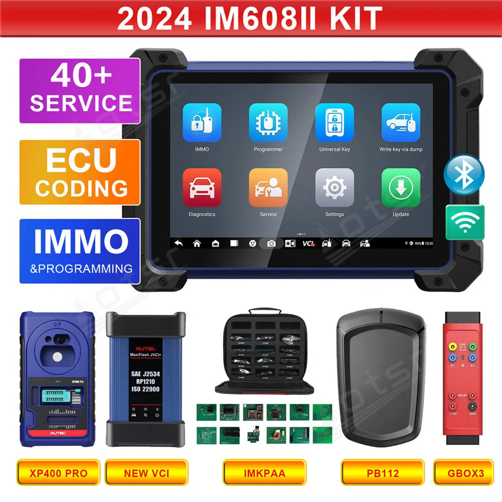 Autel MaxiIM IM608 II Full Kit 2024 Top Key Fob Programming Tool, Car Diagnostic Tool OBD2 Scanner, OE ECU Coding Bidirectional