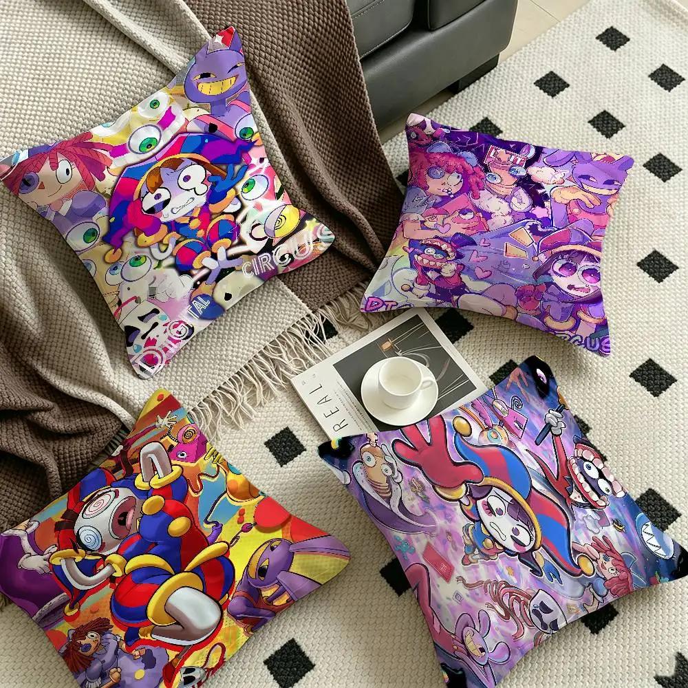 Anime The Amazing Digital Circus Cushion Cover Inches Farmhouse Decor Home Throw Pillow Covers For Couch Decorations
