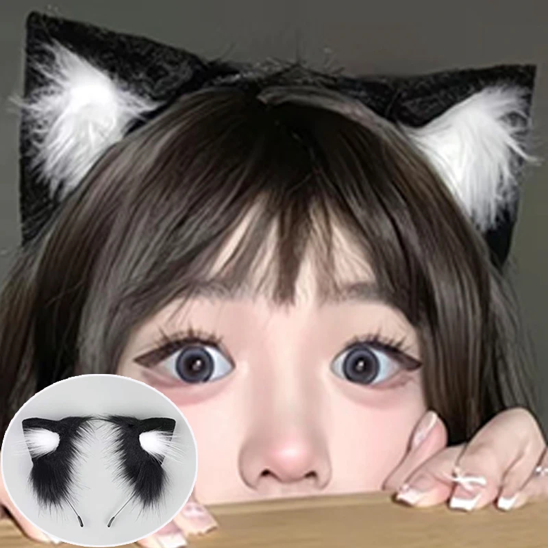 

Cat Ears Headband Women Halloween Kawaii Cosplay Headwear Headband Spicy Girls Kawaii Plush Cat Ears Plush Hair Band Hair Hoop