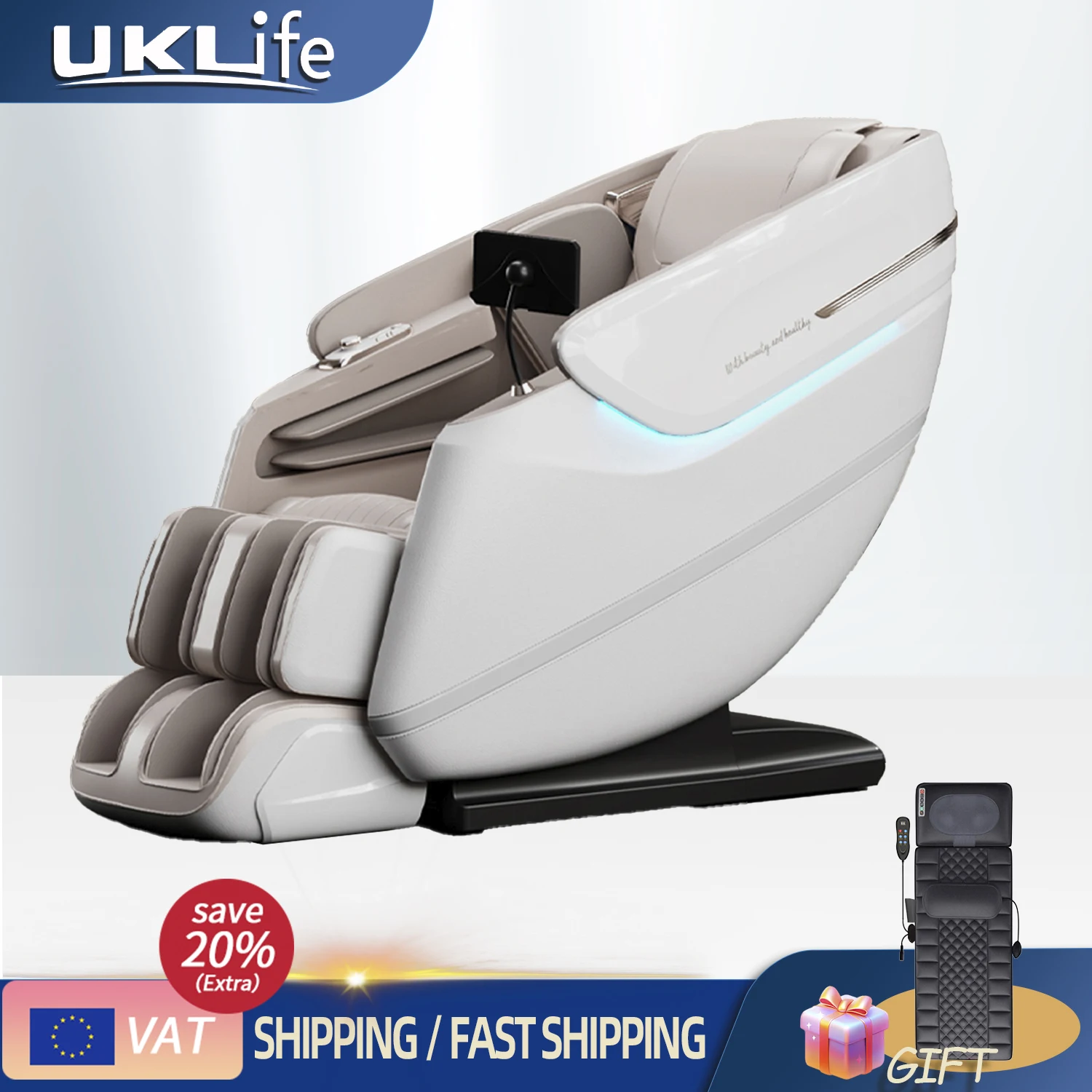 

Массажное кресло 2026 года с звуковым механизмом массажа, разминанием икр, голосовым управлением на ИИ, SL-треком с нулевой гравитацией, полным телесным шиацу