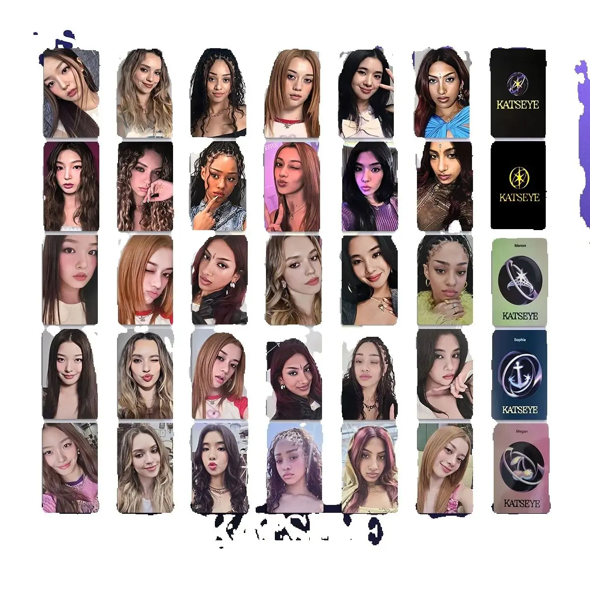 

6pcs/set KPOP KATSEYE BEAUTIFUL CHAOS Album Photocards WVS UMS STRONG POb Benefit Cards EYEKONS Fan Collectible