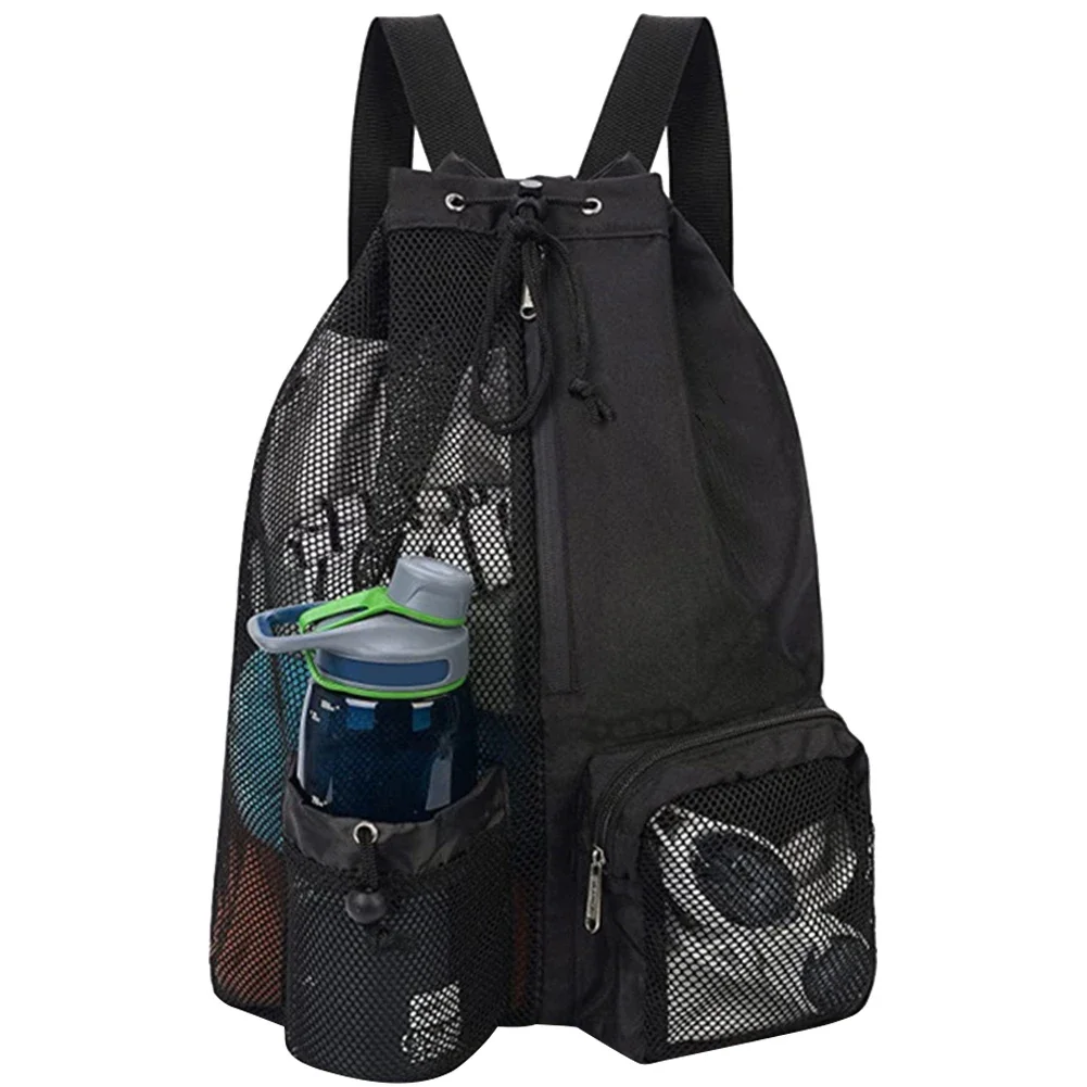 Drawstring Beach Storage Bag Sports Backpacks Basketball Bag Men Women Beach Backpacks Summer Swim Rucksack Mesh Sports Bag