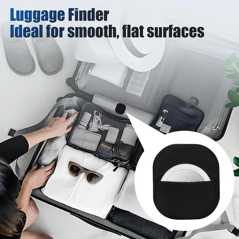 

【SLEEK 】Stick-On Mount Sleeve For For TV Remote Luggage Bike Car Laptop Airtag Adhesive Holder Case 4Pcs