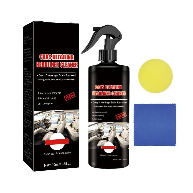 

Car Interior Cleaning Agent Car Cleaning Tools Ceiling Cleaner Leather Woven Fabric Water-free Roof Dash Cleaning Agent