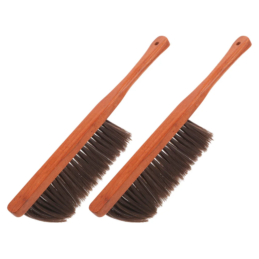 2 Pcs Fireplace Cleaning Tools Household Brushes for Dryer Duct Kit Broom Cleaner Wooden Detail Wisk