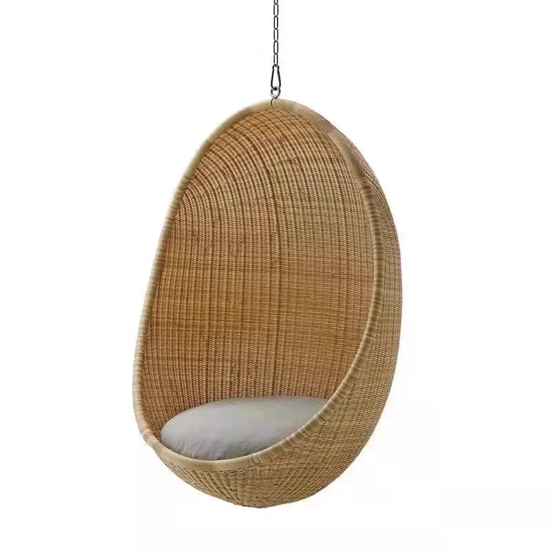 Custom home balcony rattan hanging chair hanging basket simple outdoor villa homestay courtyard garden swing hanging