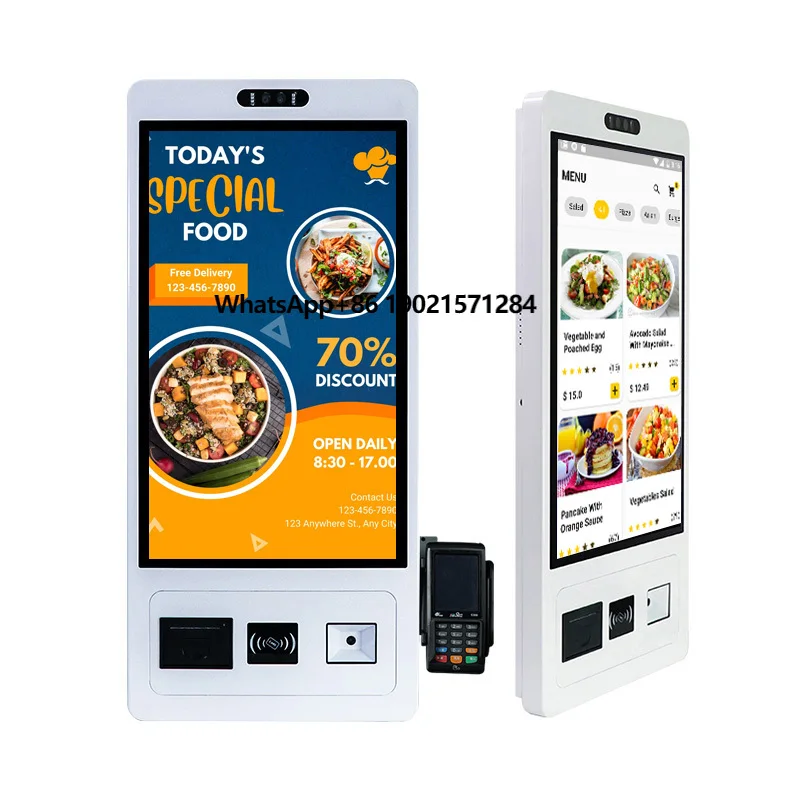 

Fast Food 15.6 22 24 32 Inch Touch Screen POS Self Checkout Machine Self-Service Payment Ordering Kiosk for Restaurants