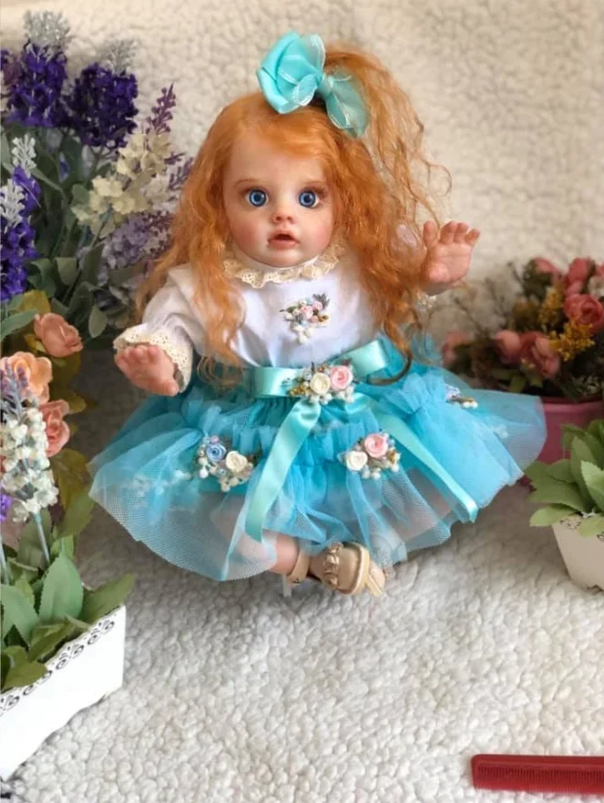 

EGO Reborn Doll Elf FLO 16inches Girl Orange Hair Already Painted Completed Handcraft