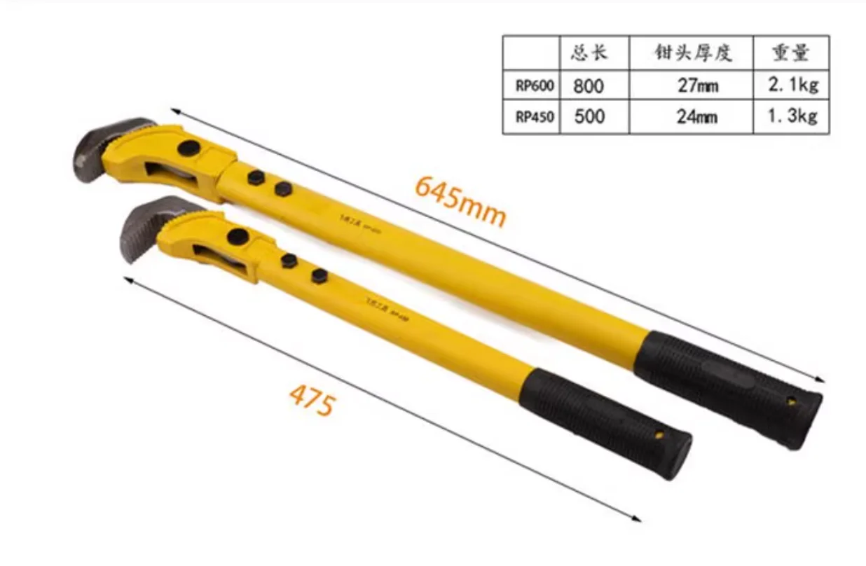 R'DEER tool high carbon steel cable quick pipe wrench multifunctional rebar spanner Multi purpose water pipe open-end wrench