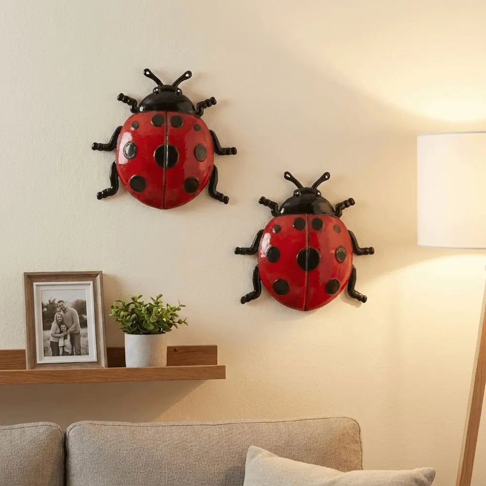 3PCS/SET Realistic Metal Wall Decoration Craft Wall Hanging Fake Insect Ornaments Decorative Insect Insect Decorations