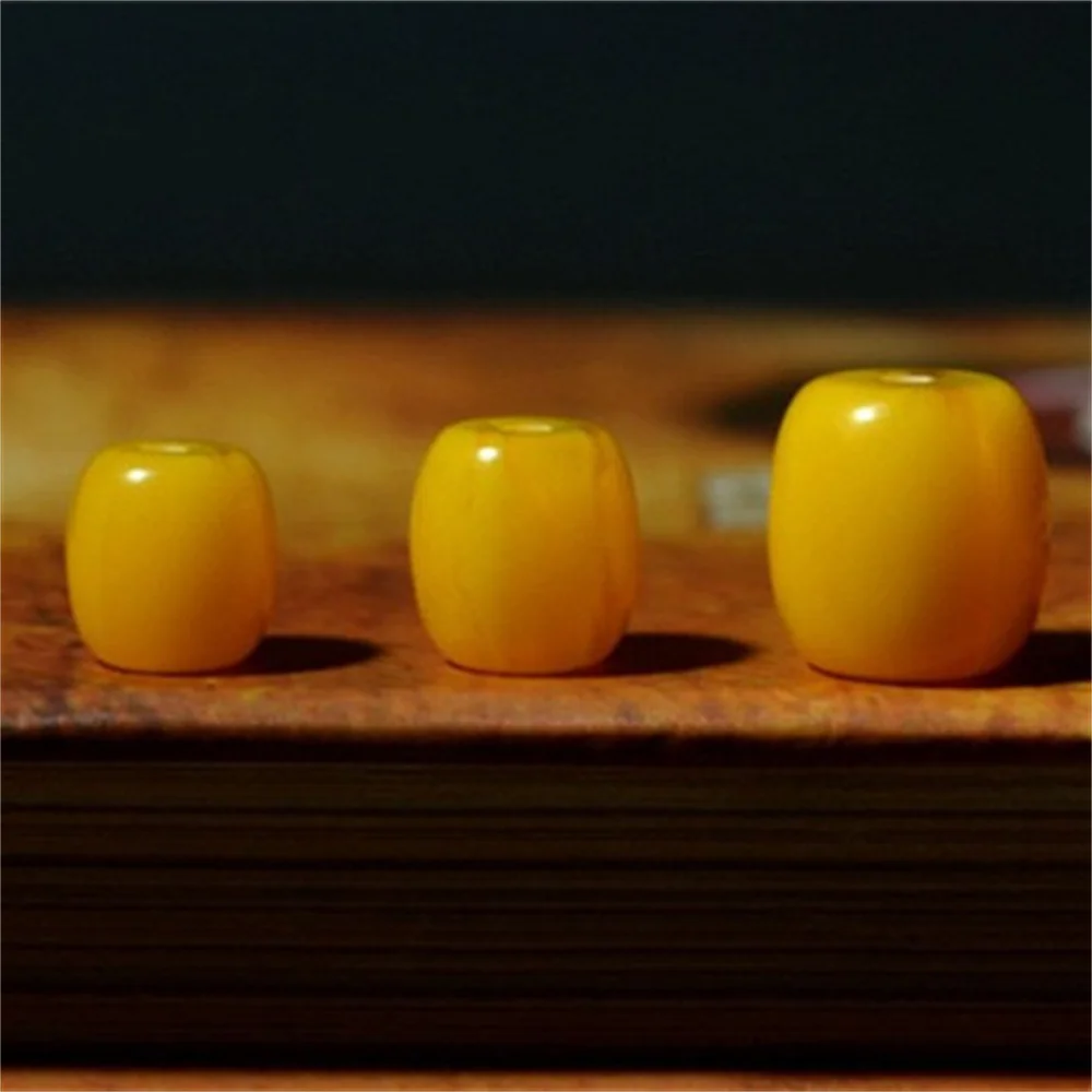 Imitation Amber 20Pcs Honey Resin Beeswax Column Spacer Loose Beads DIY Jewelry Making Necklace Bracelet 3 Sizes Available