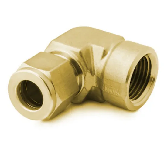 B-600-8-4 Brass 3/8in Tube Fitting 1/4 in Internal Thread NPT Elbow