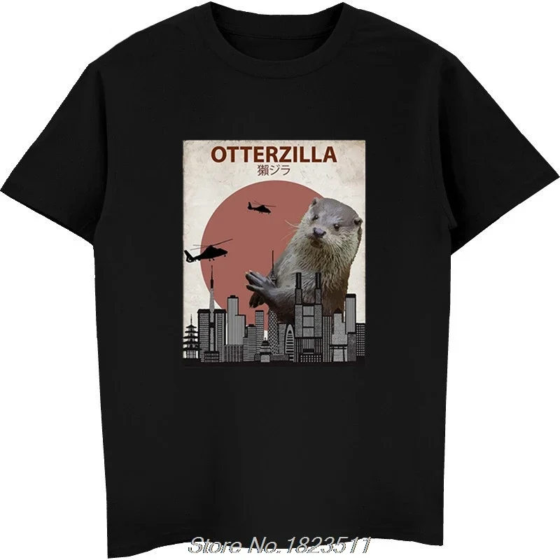 Funny Hot Sale Fashion Otterzilla Funny Otter T-Shirt | Cute Gift For Otter Lovers Tee Men Cool Shirt Herejuku Straatwaer