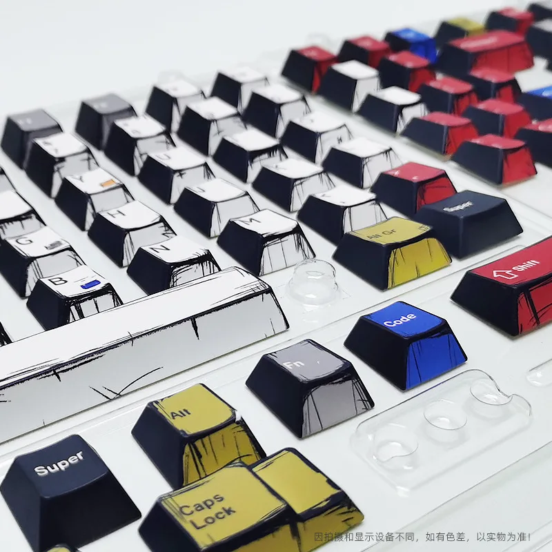 Stock Manga Inspired Mixed Light Keycaps PBT Full Set 143 Keys Original Factory Five-Sided Thermal Sublimation Accessories