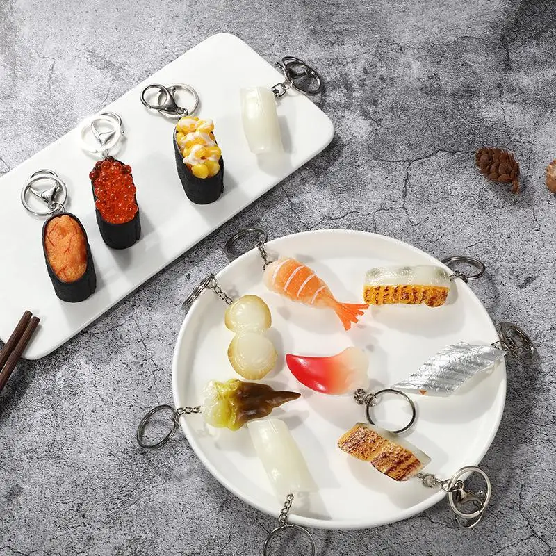 Realistic Sushi Keychains With Lifelike Design Sturdy Metal Clasp Ideal Bag Charms Gifts For Food Lovers