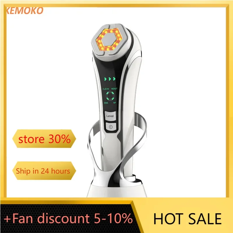 

Face Lift Devices EMS Pulse Vibration Face Massager Photon Wrinkle Remover Hot Compress Whitening Anti Aging Face Beauty Care