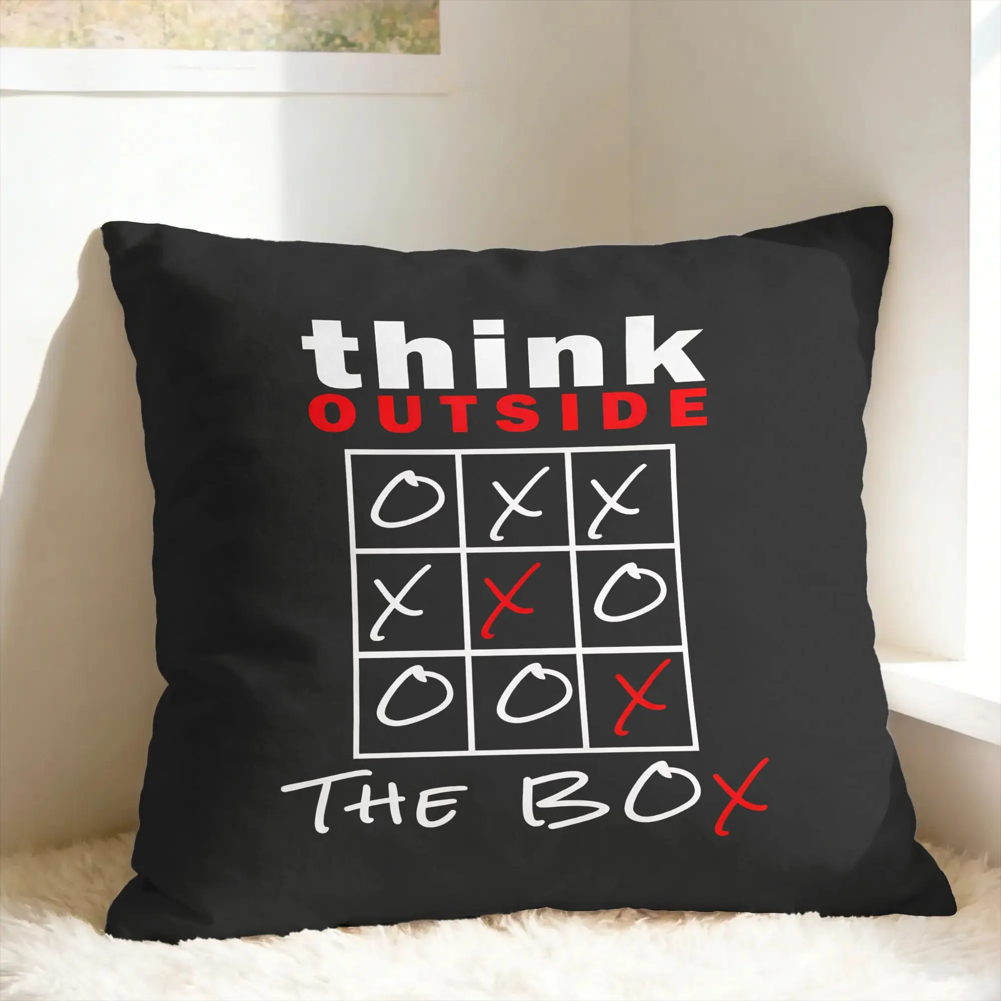 Think Outside the Box Tic Tac Toe Pillow Case  Morden Pillow Cover Comfy Pillowcases For Wedding Party Home Decor