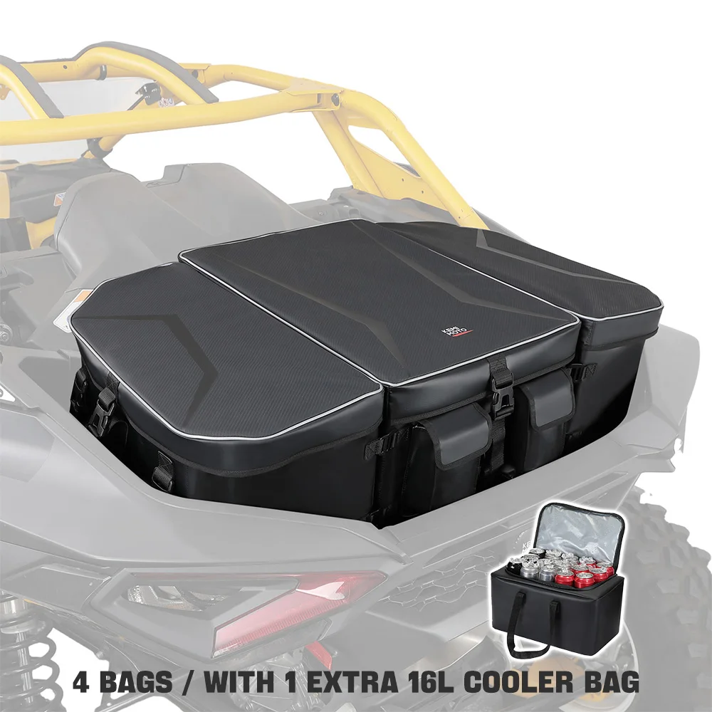 111L+ Large Storage Capacity Rear Cargo Bag For Can-Am Maverick R Max X RS 999T 2024-2025 Waterproof PVC w/ a 16L Cooler Bag