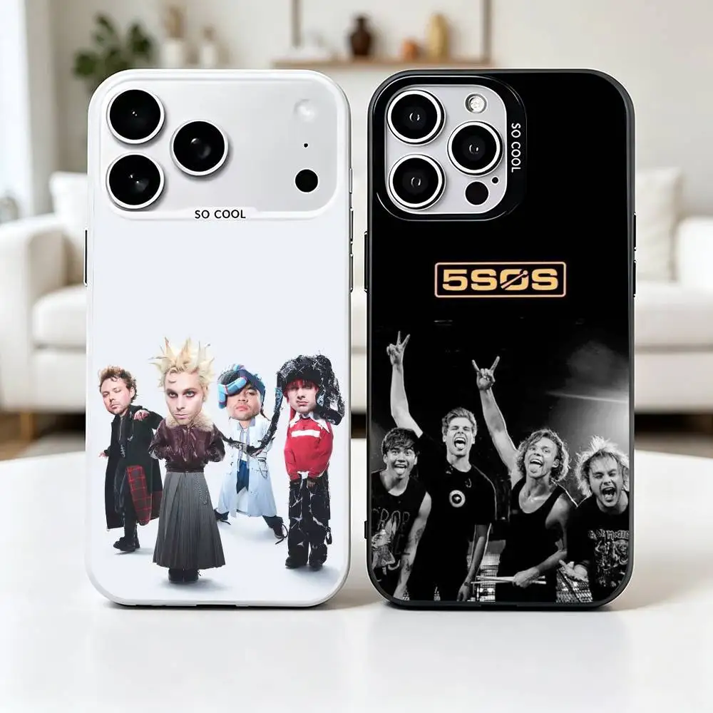 

5 Seconds of S-Summers 5SOS Phone Case For iPhone 17,16,15,14,13,12,11 Plus,Pro Max,XS,Colorful Silver Phone case Funda Cover