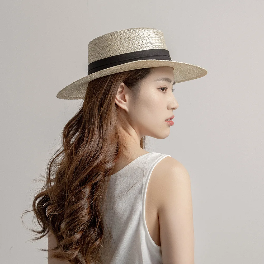 

Spring and Summer New Fashion Casual 70% off Cotton Webbing Hand-Knitted Natural Sisal Flat-Top Straw Hat Sunshade Popular Straw Hat