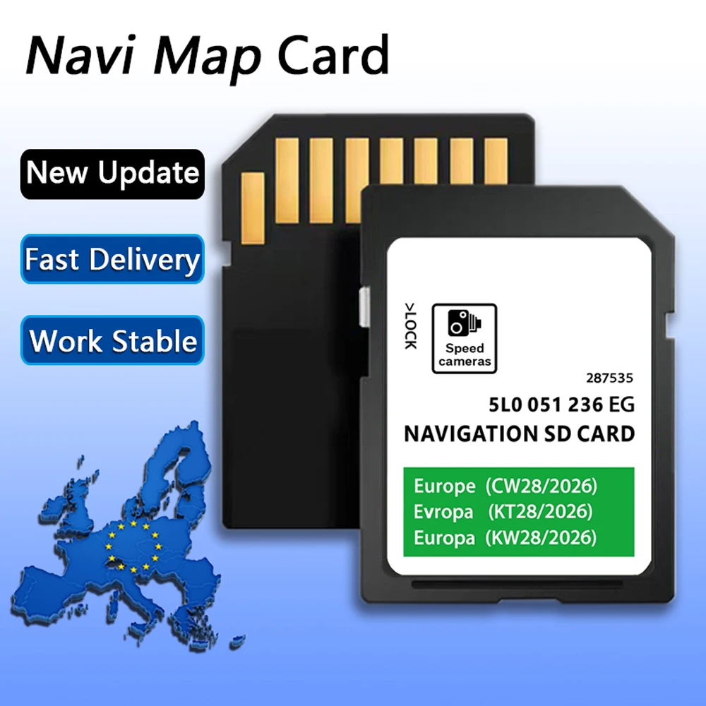 أحدث خرائط أوروبا والمملكة المتحدة سعة 32 جيجابايت 2026 5L0051236EG ملاحة لسكودا اوكتافيا رائع فابيا رابيد Amundsen MIB2 SAT NAV بطاقة SD