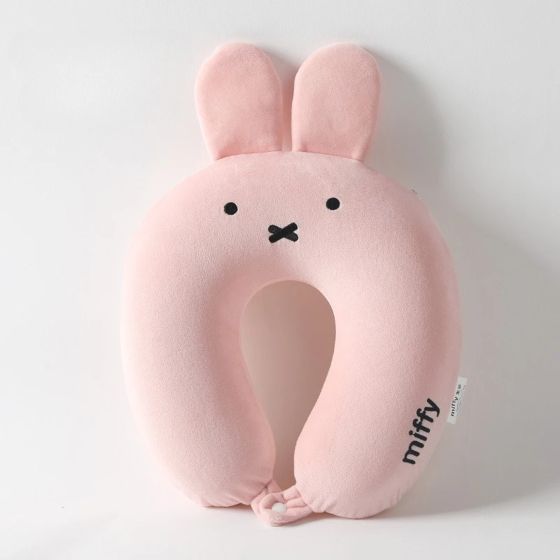 Cute Hot Anime Miffy Rabbit Ears Cartoon Memory Cotton Neck Pillow Four Hump Neck Pillow Comfort U-pillow Travel Car Plane Miffy view 4