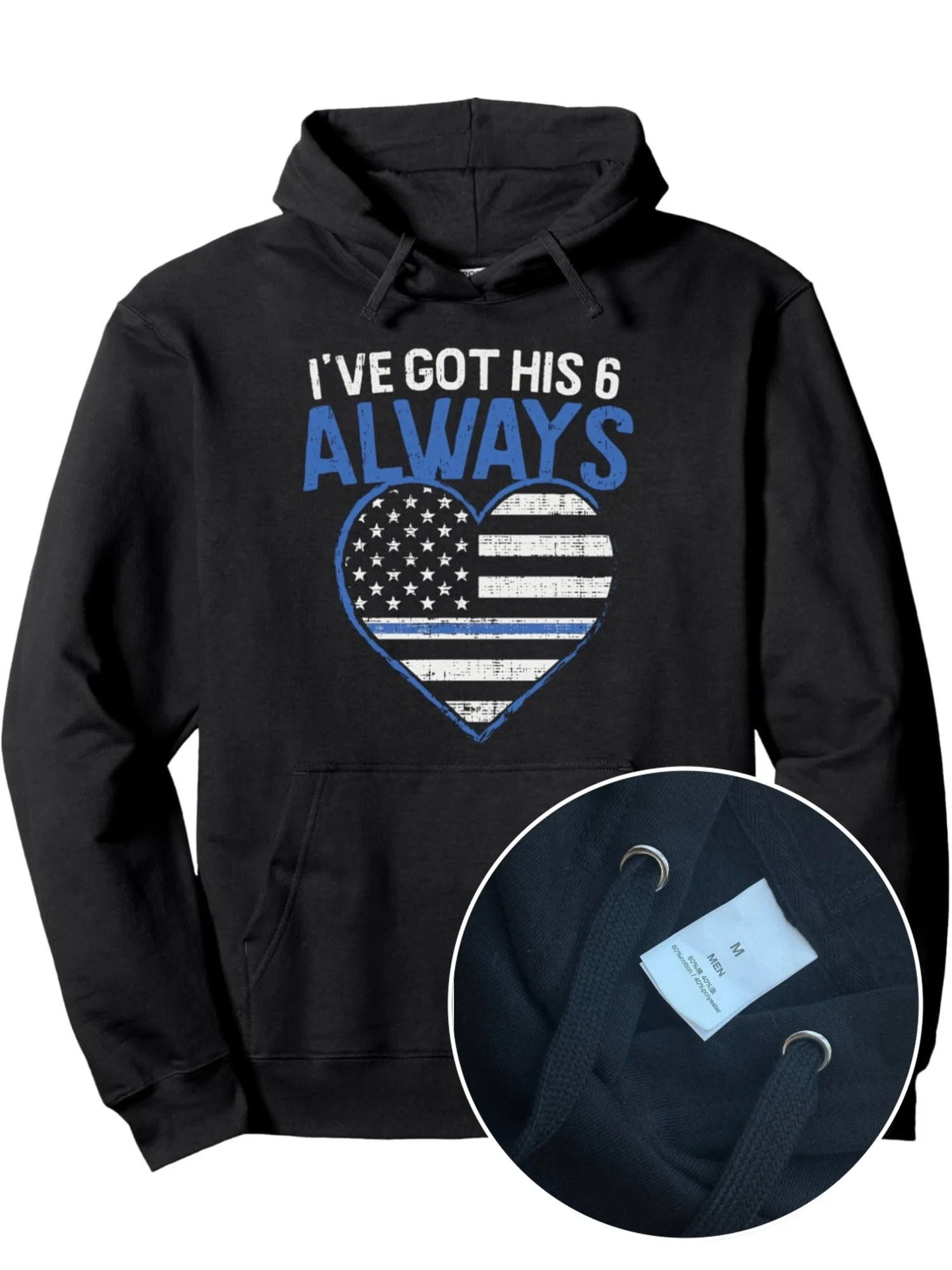 

Поддержка полиции, американский флаг, синяя тонкая нить, модная хлопковая толстовка с капюшоном, свитер в уличном стиле, свитер с круглым вырезом, очень мягкий