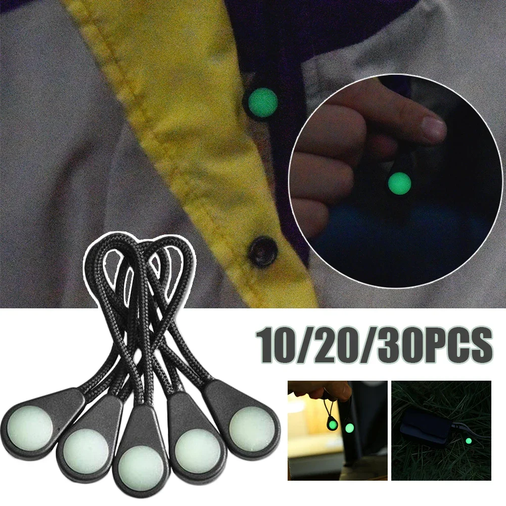 Backpack Zipper Rope Anti-lost Luminous Drawstring Rope Outdoor Zipper Accessories Used for Camping Hiking Tent Zipper Warning