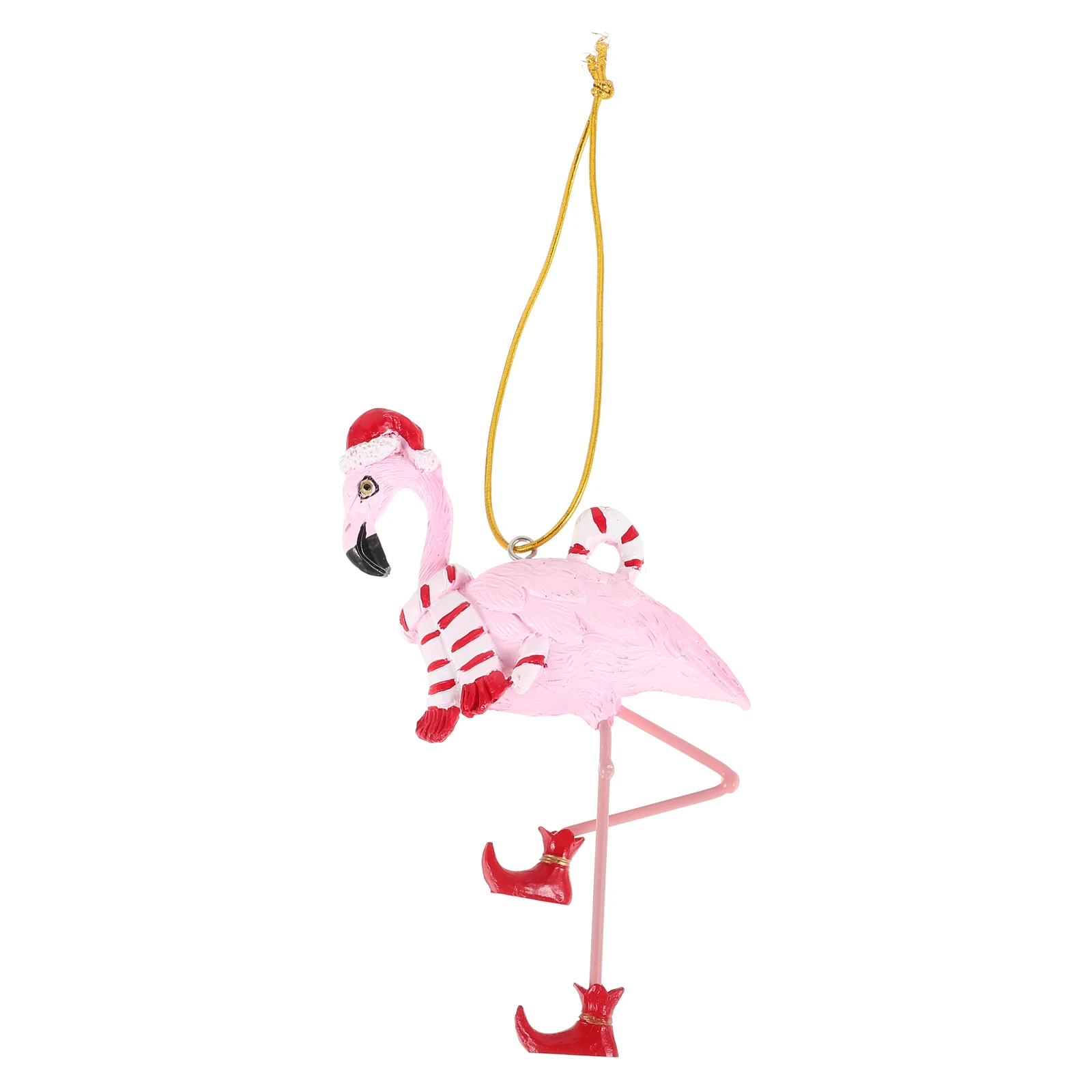 

Flamingo Christmas Tree Ornament Pink Resin Santa Claus Tropical Holiday Hanging Decor Whimsical Beach Theme Xmas