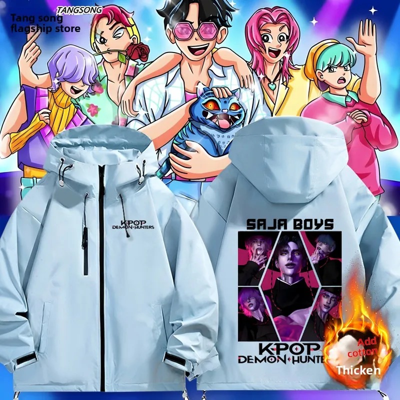 

Куртка K Magic Girl up Saha Boy с крутым принтом, верхняя одежда для осени и зимы, ветрозащитная, из полиэстера и нейлона, C...