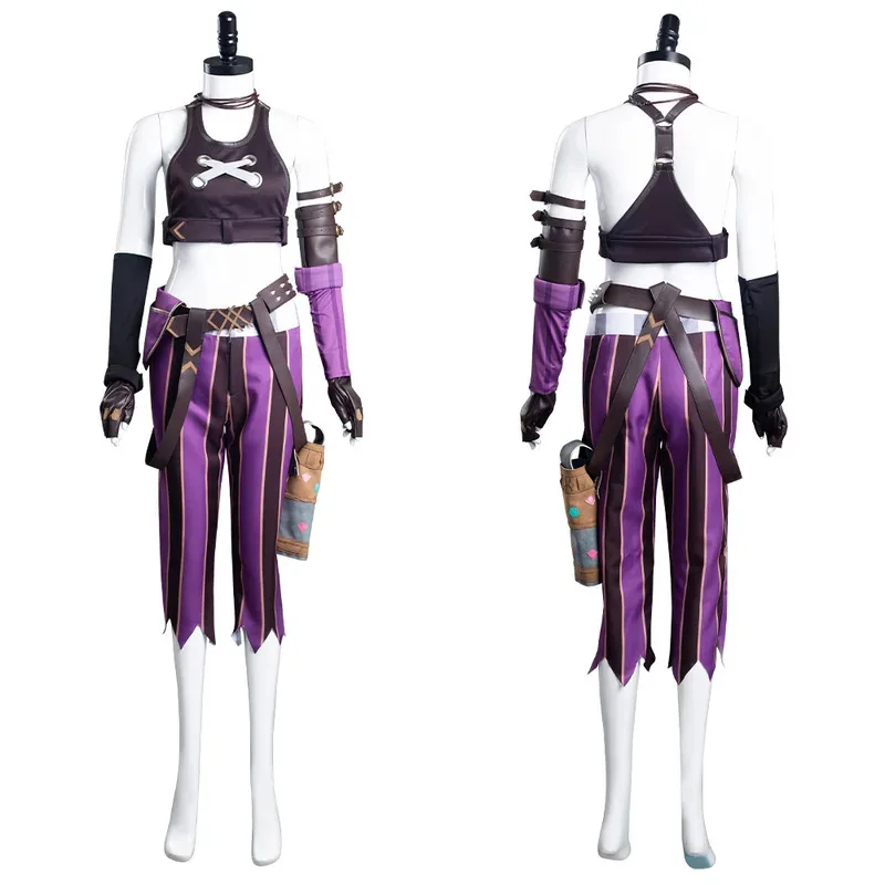 TV 2 Arcane Cosplay juego LoL fantasía disfraz pelucas capa cubiertas para dedos guantes conjunto de accesorios tela polvo Jinx trajes Halloween