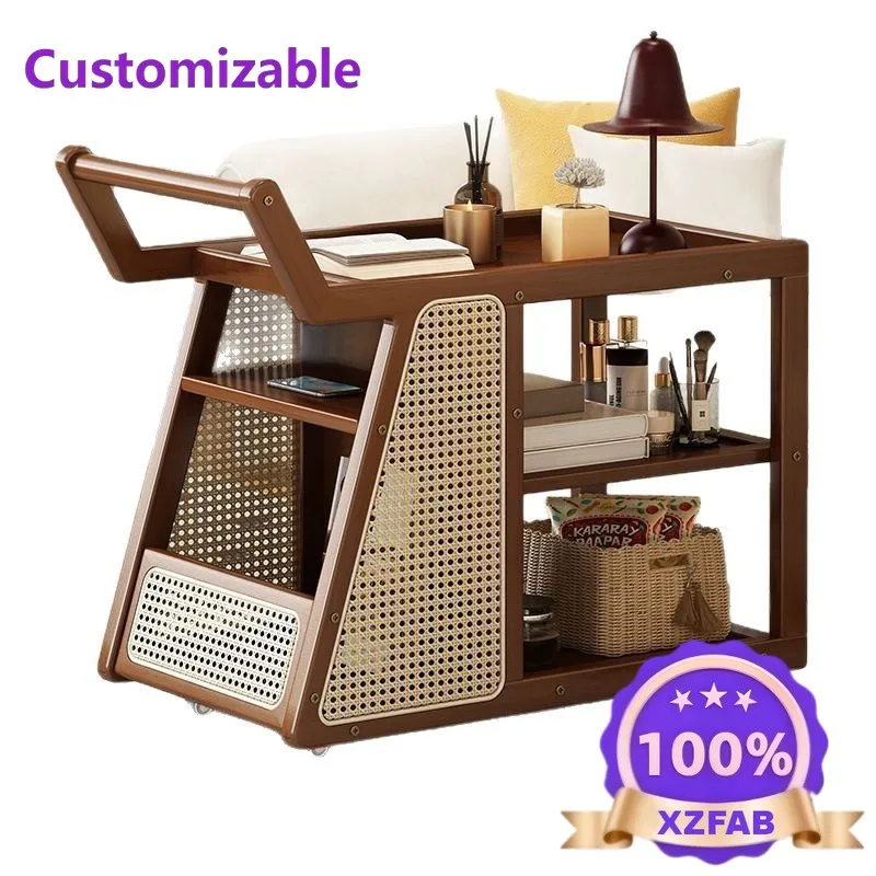 Factory Direct 2026 Side few trolley small table household side cabinet side sofa living room bedside mobile tea table