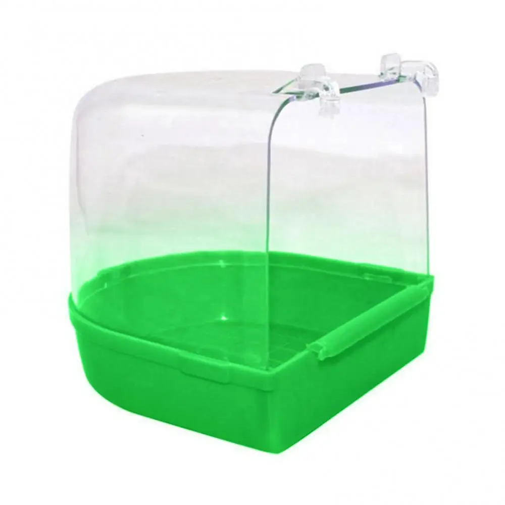 Plastic Transparent Hanging Bird Bathtub Shower Box Case Bird Accessory Bathing Tub Bathtub Shower Box Bird Cage Parrot Supplies