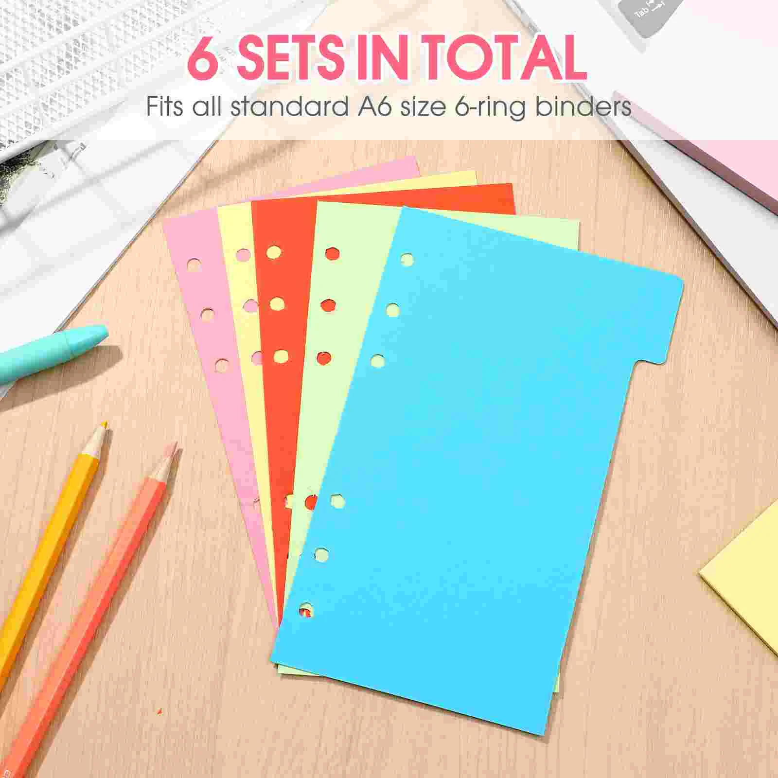 Dividers for 6 Ring Binders The Notebook A5 Refill Paper Hand Account Page Child