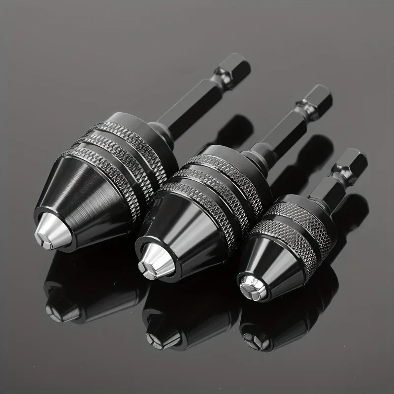 Keyless Chuck Electric Drill Bits Collet Converter Extension Screwdriver Drill Adapter Fixture Tool Hex Shank Change Adapter