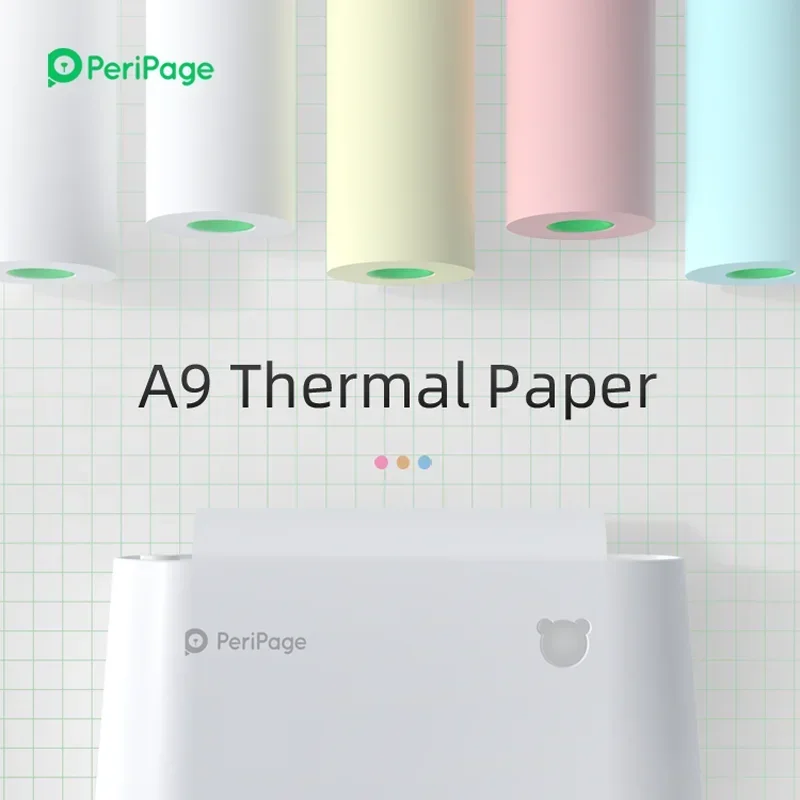 PeriPage 77x30MM Thermal Paper Color Label Paper Sticker Self-Adhesive for Thermal Pocket Mini Wireless  A9 Photo Printer