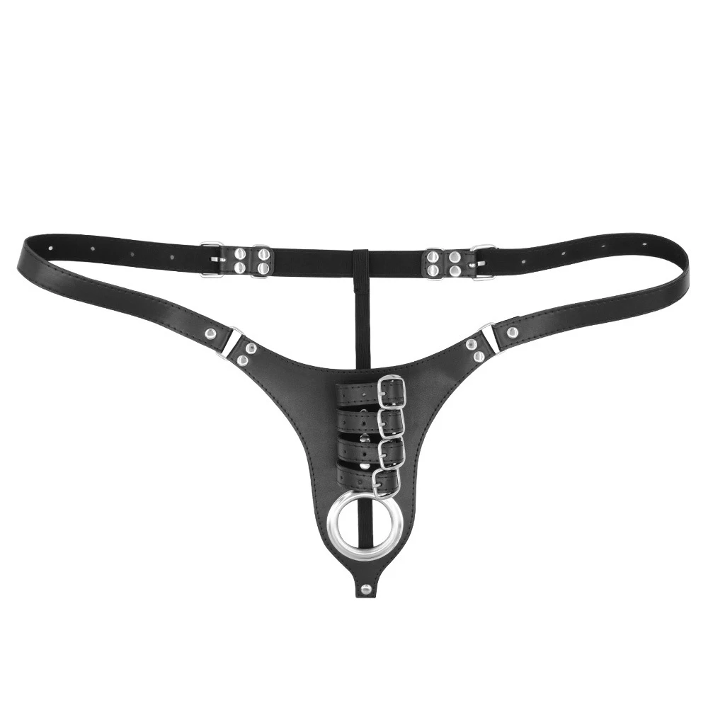 BdSM Male Chastity Belt Sextoys Chastity Cage Leather Penile Wearing Pants Penis Ring Erotic Urethral Chastity Sex Toys for Men - Image 4