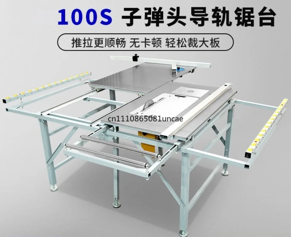 For 100S Woodworking Push Saw Table Bullet Steel Bar Guide Rail Light‑Weight Folding Design For Job‑Site Panel Cutting Workbench