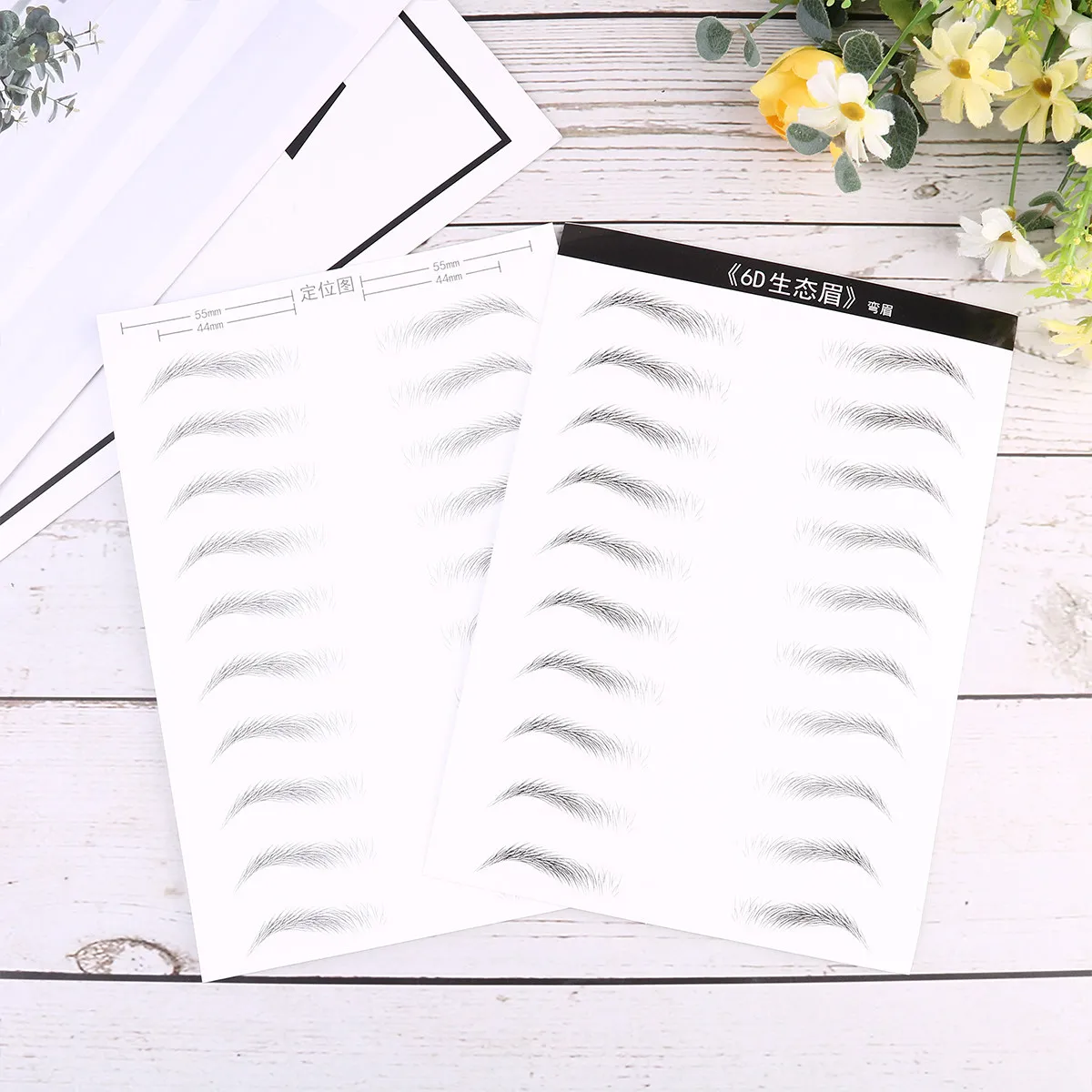 2 Sheets Eyebrows Shape Sticker on Authentic Waterproof Transfers Stickers Self Adhesive Hair Kit