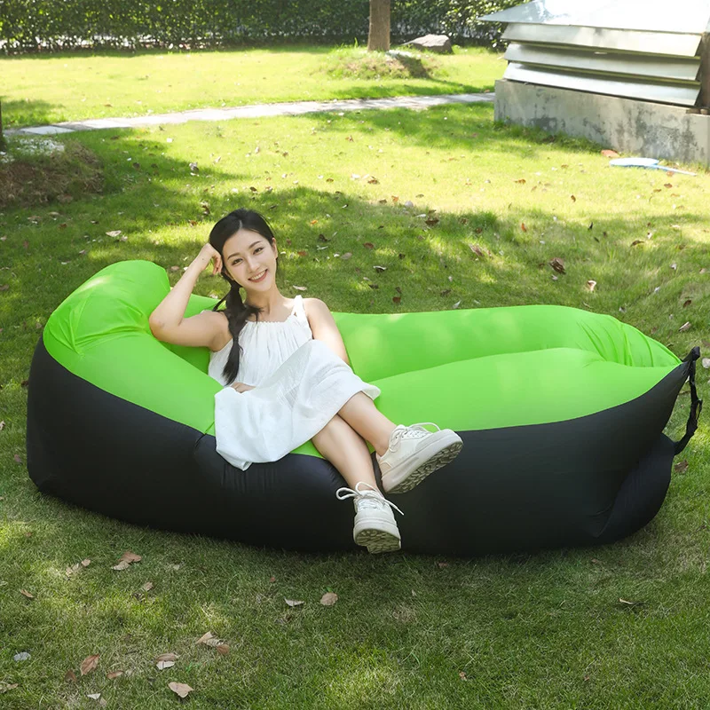 Outdoor Inflatable Sofa Lazy Air Bed Single Person Music Festival Portable Camping Air Mattress with Pillow