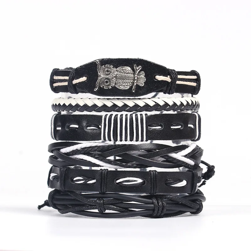 Bracciale Costellazioni Zodiacali Intrecciato Multistrato - Simboli Astrologici Punk Retrò, Regalo Uomo/Donna