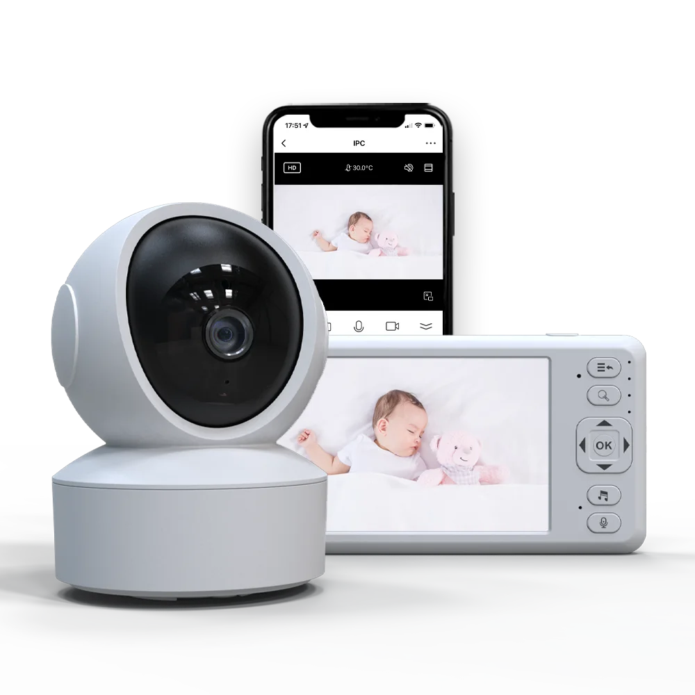 5-Inch Baby  with 1080p Resolution  Pan Tilt 4X Zoom Camera  Two- Way Audio Night Vision 3000mAh Battery Lullaby
