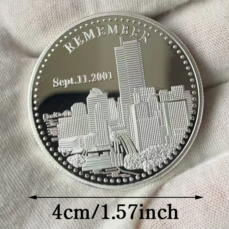 Sertember 11.2001 American Heroes Souvenir Collectible Gift In Memory of Those We Have Lost Silver Plated Commemorative Coin