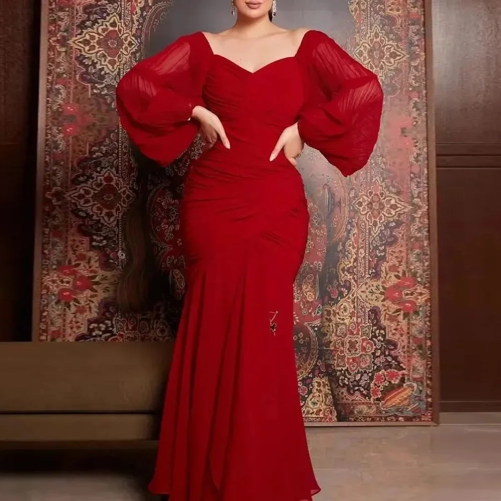 

Mignon Chiffon Mermaid Sweetheart Prom Gown Ruffle Floor-length Populer Formal Elegant Evening Party Dress for Women 2023